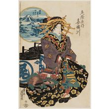 Keisai Eisen: Fuji from Izu (Izu no Fuji): Kisegawa of the Owariya, from the series Views of Fuji from Various Provinces (Shokoku Fuji tsukushi) - Museum of Fine Arts