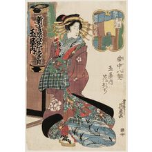 渓斉英泉: Hanakatsura of the Tamaya, from the series Eight Views of the Pleasure Quarters (Kuruwa hakkei) - ボストン美術館