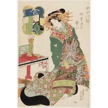 渓斉英泉: Yosooi of the Matsubaya, from the series Eight Views of the Pleasure Quarters (Kuruwa hakkei) - ボストン美術館