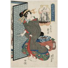 渓斉英泉: The Tenth Month, the Festival of Ebisu (Jûgatsu, Ebisu kô), Kaotsuma of the Tamaya, from the series Annual Events in the New Yoshiwara (Shin Yoshiwara nenjû gyôji) - ボストン美術館