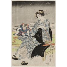 Keisai Eisen: Woman and Child on Summer Night - Museum of Fine Arts