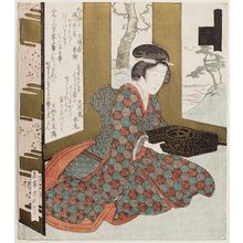 屋島岳亭: Library (Bunko), from the series Seven Pictures for the Katsushika Group (Katsushika shichiban tsuzuki) - ボストン美術館