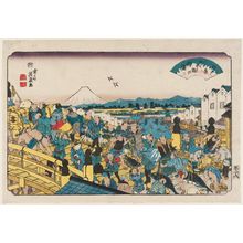 渓斉英泉: Clearing Weather at Nihonbashi (Nihonbashi no seiran), from the series Eight Views of Edo (Edo hakkei) - ボストン美術館