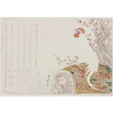 Ryuryukyo Shinsai: Rooster on a Drum with a Plum Tree - Museum of Fine Arts