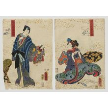 Japanese Print "Ch. 6 [sic, actually 5], Wakamurasaki, from the series Lingering Sentiments of a Late Collection of Genji (Genji goshû yojô) [pun on The Fifty-four Chapters of the Tale of Genji (Genji gojûyojô)]" by Utagawa Kunisada, 歌川国貞 (Utagawa Kunisada I (Toyokuni III))