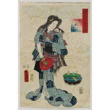 歌川国貞: Ch. 6, Suetsumuhana, from the series Lingering Sentiments of a Late Collection of Genji (Genji goshû yojô) [pun on The Fifty-four Chapters of the Tale of Genji (Genji gojûyojô)] - ボストン美術館