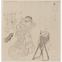 Totoya Hokkei: Courtesan with Mirror - Museum of Fine Arts