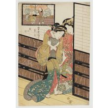 Utagawa Kunisada: The Hour of the Boar, Fourth Hour of Night (I no koku, Yoru no yottsu), from the series A Yoshiwara Clock (Yoshiwara tokei) - Museum of Fine Arts