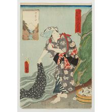 歌川国貞: Ochanomizu, from the series One Hundred Beautiful Women at Famous Places in Edo (Edo meisho hyakunin bijo) - ボストン美術館