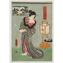 Utagawa Kunisada: Shinjuku, from the series One Hundred Beautiful Women at Famous Places in Edo (Edo meisho hyakunin bijo) - Museum of Fine Arts