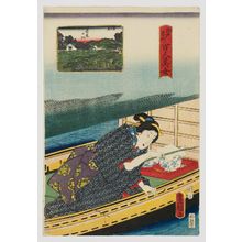 歌川国貞: The Pine of Success (Shubi no matsu), from the series One Hundred Beautiful Women at Famous Places in Edo (Edo meisho hyakunin bijo) - ボストン美術館