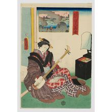 Utagawa Kunisada: Imado, from the series One Hundred Beautiful Women at Famous Places in Edo (Edo meisho hyakunin bijo) - Museum of Fine Arts