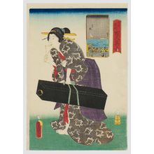 歌川国貞: Takanawa, from the series One Hundred Beautiful Women at Famous Places in Edo (Edo meisho hyakunin bijo) - ボストン美術館