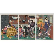 歌川国貞: Pleasures of a Rainy Spring Evening (Harusame yutaka no yûbae) - ボストン美術館