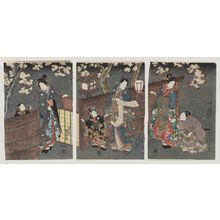 Utagawa Kunisada: Outside a Brushwood Fence on a Spring Night - Museum of Fine Arts