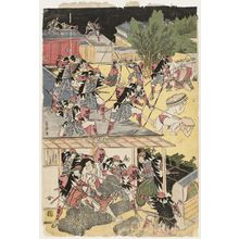 Katsushika Hokusai: The Night Attack in Act XI of The Storehouse of Loyal Retainers (Chûshingura) - Museum of Fine Arts