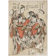 Katsushika Hokusai: The Seventh Month: The Bon Festival Dance (Shichigatsu Bon odori sairei nari), from an untitled series of Niwaka festival dances representing the Twelve Months - Museum of Fine Arts