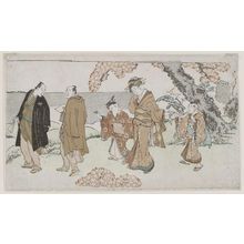 Katsushika Hokusai: Walking under Cherry Blossoms - Museum of Fine Arts