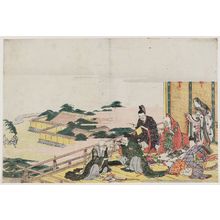 Katsushika Hokusai: The Six Poetic Immortals (Rokkasen) Making Decorations for the Tanabata Festival - Museum of Fine Arts