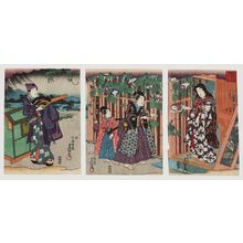 Utagawa Kunisada: The Yûgao Scene from Inaka Genji, from the series Eastern Magic Lantern Slides in Edo Purple (Edo Murasaki Azuma no utsushi-e) - Museum of Fine Arts