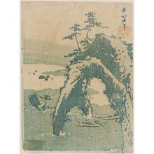 葛飾北斎: Moonlit Landscape, from an untitled series of blue (aizuri) prints - ボストン美術館