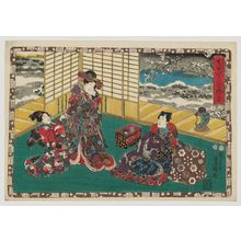 Japanese Print "No. 24 from the series Magic Lantern Slides of That Romantic Purple Figure (Sono sugata yukari no utsushi-e)" by Utagawa Kunisada, 歌川国貞 (Utagawa Kunisada I (Toyokuni III))