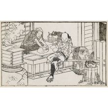 Katsushika Hokusai: Making mochi. From Ehon Teikin Orai, vol.I sheet 26, front; sheet 18, front; sheet 11, front. - Museum of Fine Arts