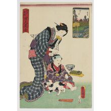 Japanese Print "Yotsuya, from the series One Hundred Beautiful Women at Famous Places in Edo (Edo meisho hyakunin bijo)" by Utagawa Kunisada, 歌川国貞 (Utagawa Kunisada I (Toyokuni III))