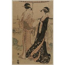 細田栄之: Women Strolling at Takanawa - ボストン美術館