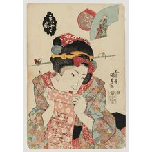 歌川国貞: Koshaku musume, from the series Contest of Present-day Beauties (Tôsei bijin awase) - ボストン美術館