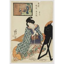 歌川国貞: The Hour of the Horse, Ninth Hour of Day (Uma no koku, Hiru kokonotsu), from the series A Yoshiwara Clock (Yoshiwara tokei) - ボストン美術館