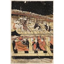 Utagawa Toyokuni I: Watching Fireworks at Ryôgoku Bridge - Museum of Fine Arts