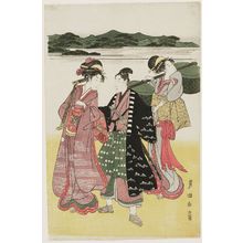 歌川豊国: Lady and Attendants Returning from a Temple Visit - ボストン美術館