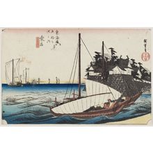 Utagawa Hiroshige: Kuwana: Shichiri Crossing (Kuwana, Shichiri watashiguchi), from the series Fifty-three Stations of the Tôkaidô (Tôkaidô gojûsan tsugi no uchi), also known as the First Tôkaidô or Great Tôkaidô - Museum of Fine Arts