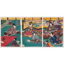 Utagawa Kunisada: The Fan-tossing Game - Museum of Fine Arts