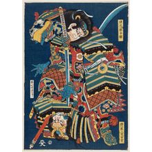 Katsushika Hokusai: Watanabe no Gengo Tsuna and Inokuma Nyûdô Raiun?, from an untitled series of warriors in combat - Museum of Fine Arts