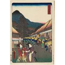 Utagawa Kunisada: Kakegawa, from the series Scenes of Famous Places along the Tôkaidô Road (Tôkaidô meisho fûkei), also known as the Processional Tôkaidô (Gyôretsu Tôkaidô), here called Tôkaidô - Museum of Fine Arts