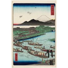 Utagawa Hiroshige II: Kawasaki, from the series Scenes of Famous Places along the Tôkaidô Road (Tôkaidô meisho fûkei), also known as the Processional Tôkaidô (Gyôretsu Tôkaidô), here called Tôkaidô - Museum of Fine Arts