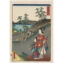 Utagawa Kunisada: Ôiso, from the series Scenes of Famous Places along the Tôkaidô Road (Tôkaidô meisho fûkei), also known as the Processional Tôkaidô (Gyôretsu Tôkaidô), here called Tôkaidô no uchi - Museum of Fine Arts