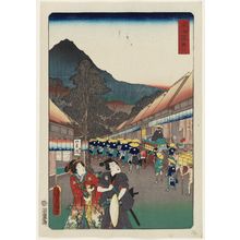 Utagawa Kunisada: Kakegawa, from the series Scenes of Famous Places along the Tôkaidô Road (Tôkaidô meisho fûkei), also known as the Processional Tôkaidô (Gyôretsu Tôkaidô), here called Tôkaidô - Museum of Fine Arts