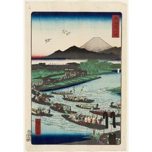 Utagawa Hiroshige II: Kawasaki, from the series Scenes of Famous Places along the Tôkaidô Road (Tôkaidô meisho fûkei), also known as the Processional Tôkaidô (Gyôretsu Tôkaidô), here called Tôkaidô - Museum of Fine Arts