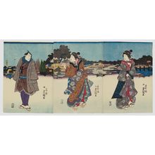 Japanese Print "Actor and Women" by Utagawa Kunisada, 歌川国貞 (Utagawa Kunisada I (Toyokuni III))