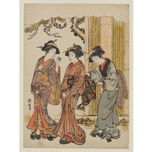 鳥居清長: Two Geisha and a Maid - ボストン美術館