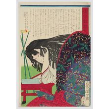 月岡芳年: Murasaki Shikibu, from the series Mirror of Women, Ancient and Modern (Kokin hime kagami) - ボストン美術館