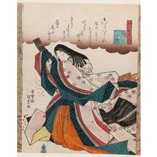 日本版画 "Amagoi Komachi, from the series Seven Komachi (Nana Komachi no uchi)" 由 Utagawa Kunisada, 歌川国貞 (Utagawa Kunisada I (Toyokuni III)) 创作