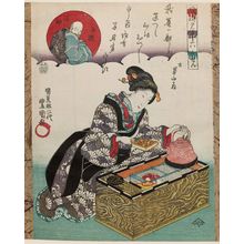 Utagawa Kunisada: Kisen Hôshi, from the series Fashionable Six Poetic Immortals (Fûryû mitate Rokkasen) - Museum of Fine Arts