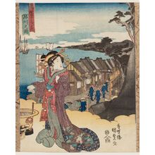 Utagawa Kunisada: View of Shinagawa (Shinagawa no zu), from the series Fifty-three Stations of the Tôkaidô Road (Tôkaidô gojûsan tsugi no uchi) - Museum of Fine Arts