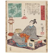 歌川国芳: Satsuma no kami Tadanori, from the series One Hundred Poets from the Literary Heroes of Our Country (Honchô bun'yû hyakunin isshu) - ボストン美術館