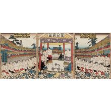 Utagawa Kunisada: Performance of Sumô Fund-raising Tournament (Kanjin ôzumô kôgyô zu) - Museum of Fine Arts