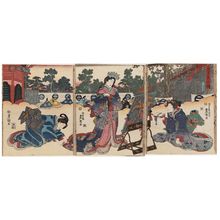 日本版画 "Chûkô gishin den" 由 Utagawa Kunisada, 歌川国貞 (Utagawa Kunisada I (Toyokuni III)) 创作